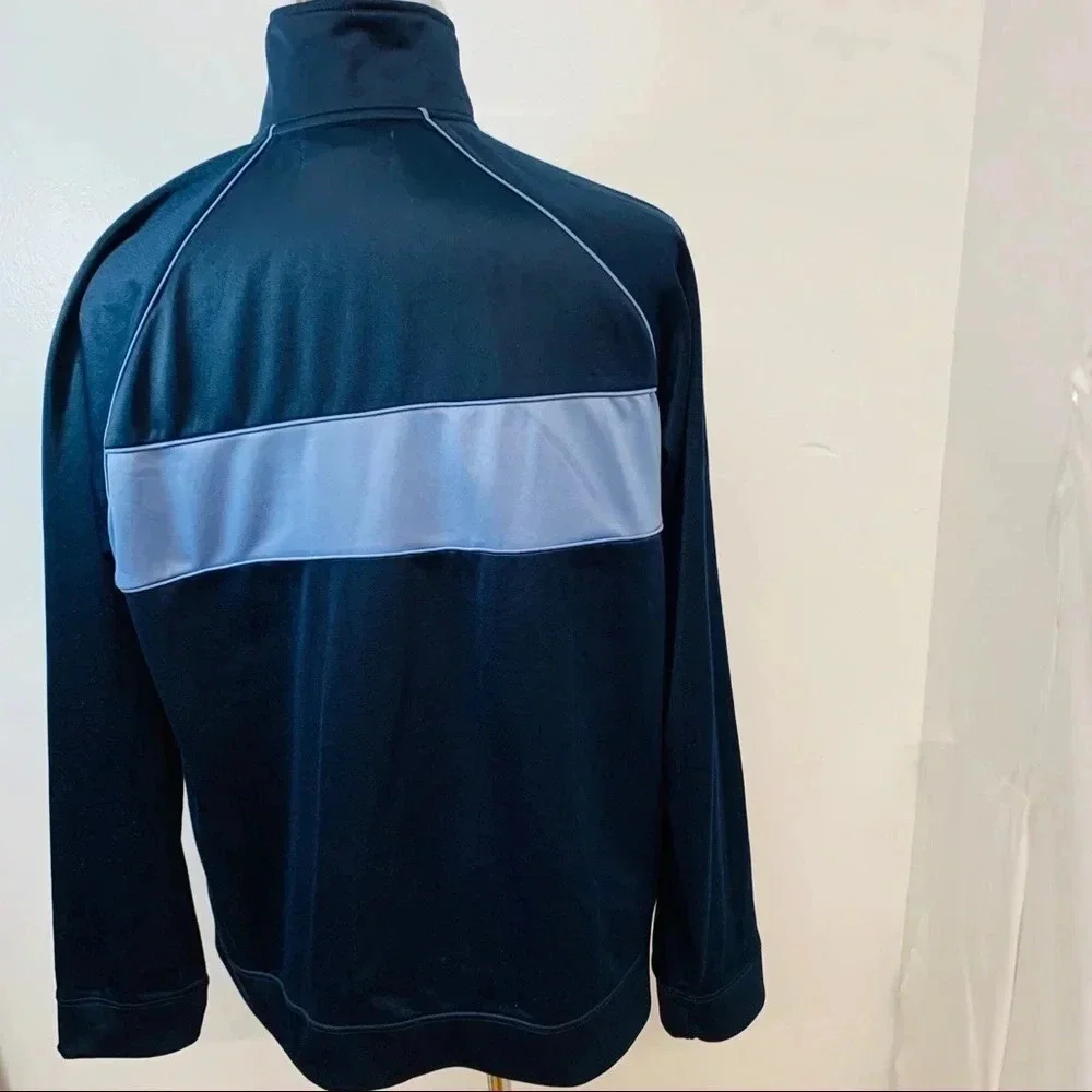 Banana Republic Men Sweatshirt XL Full Zip Blue Color Block Fleece Lined Pockets